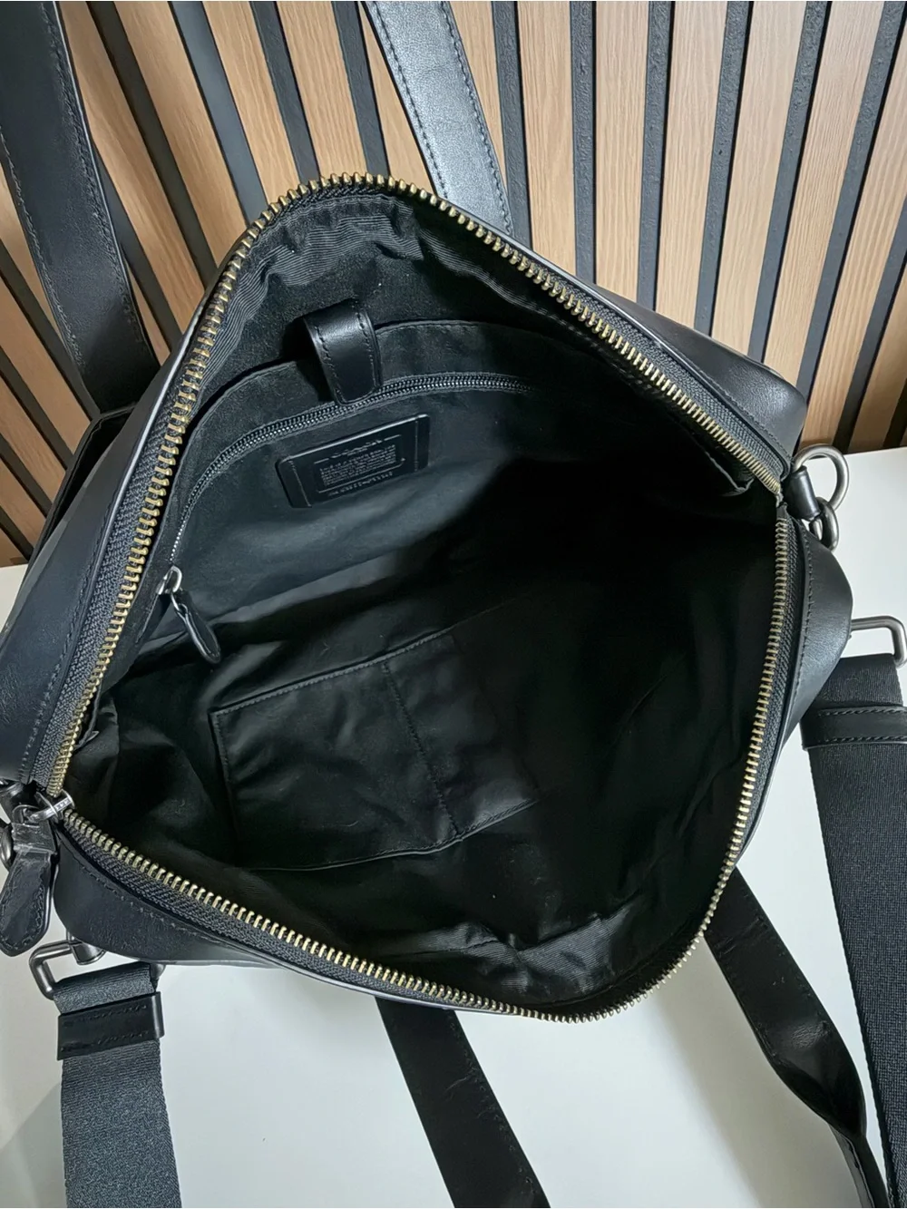 COACH Hamilton Black and Gray Men's Patterned Briefcase Tote STYLE #111687